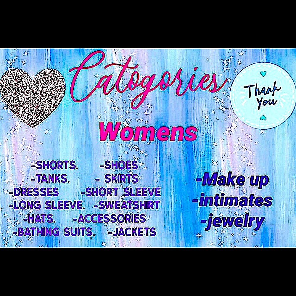 My categories that the items I carry in my closet